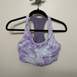 Outdoor Voices Purple and White Tie-Dye Doing Things Sports Bra
